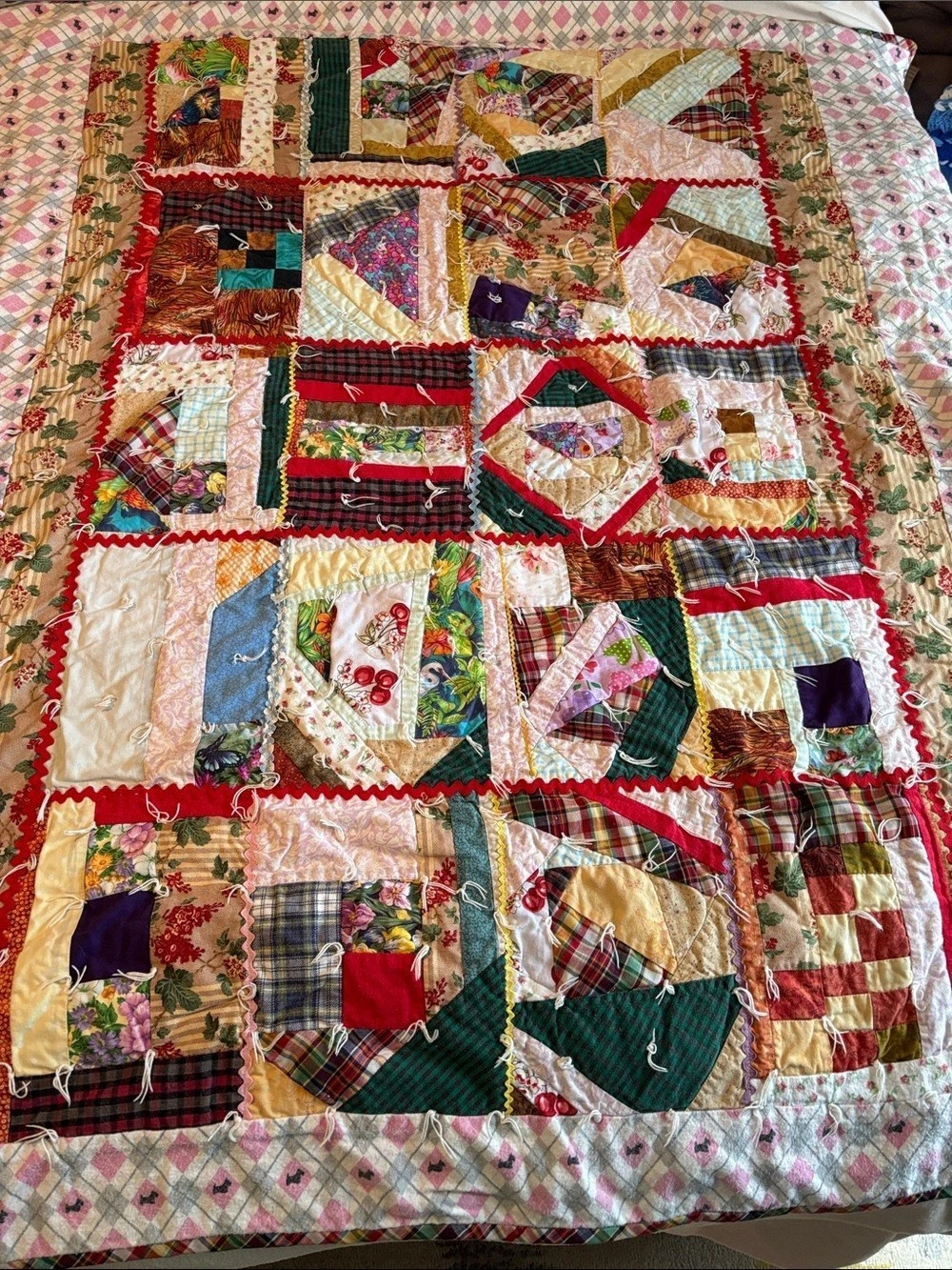 Multicolor & Pink Patchwork Quilt